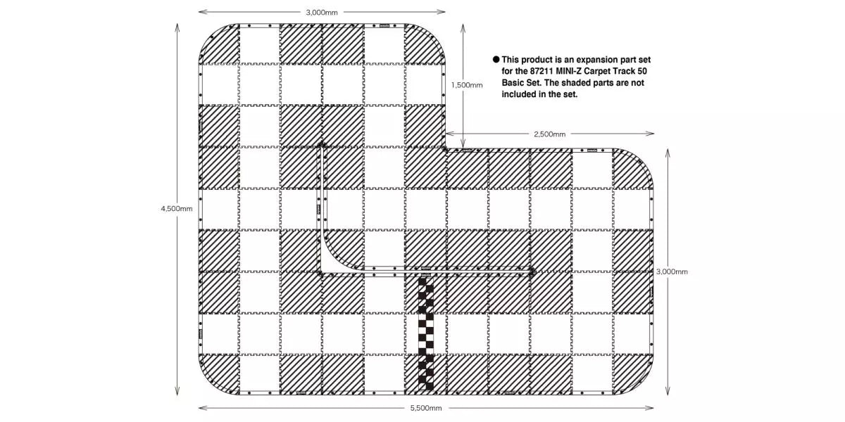 Kyosho 87212 Mini-Z Carpet Track 50 Expansion Set (44pcs) - Kyosho Banzai Hobby