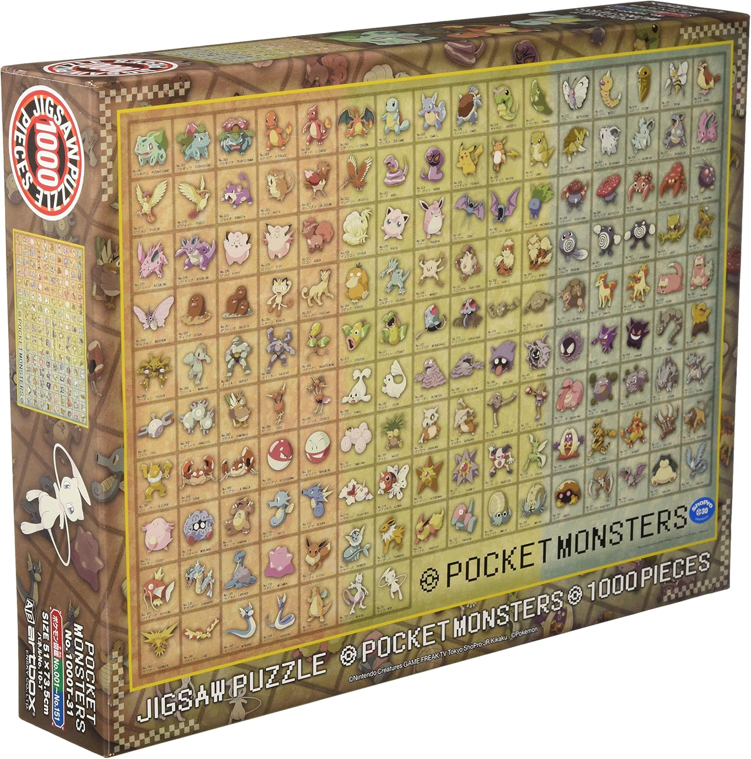 Ensky 1000T-31 Pokémon Encyclopedia 001-151 - Pokémon (Puzzle, 1000 Pieces, 51 x 73.5 cm) - BanzaiHobby