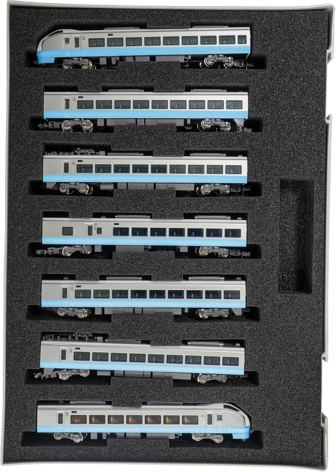 Green Max 50789 N Gauge E653 Series 1000th Generation (Light Blue) 7-Car Set (with Motor Power) - BanzaiHobby