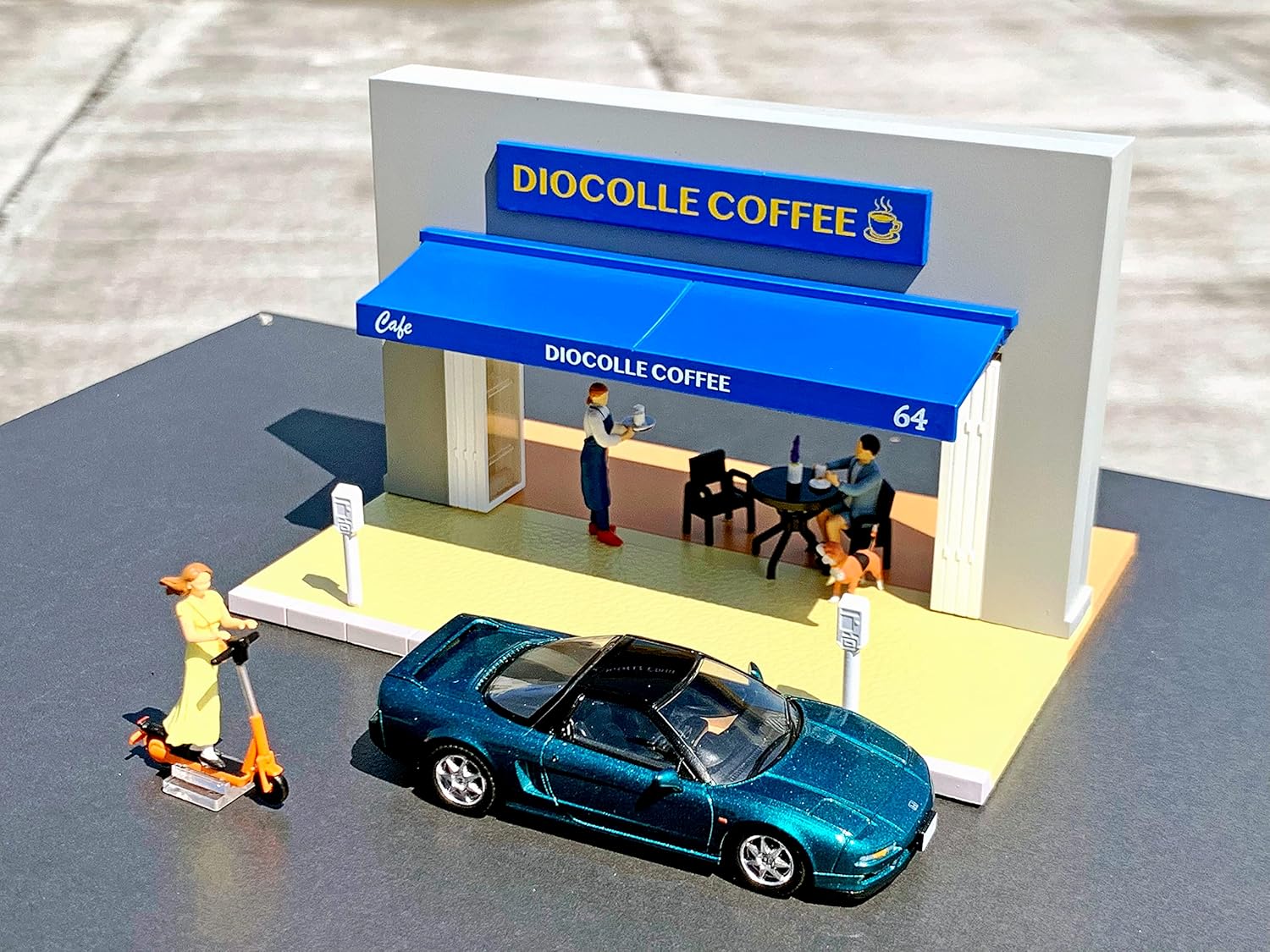 TOMYTEC 324768 1/64 Diorama Collection 64 # Car Snap 21a Cafe Terrace (with Honda NSX) - BanzaiHobby