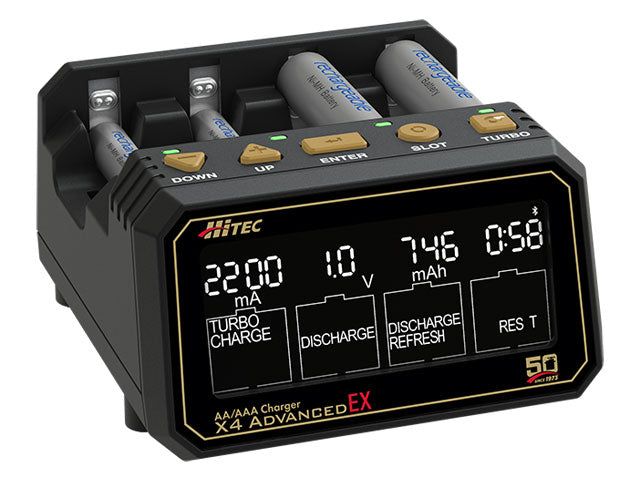 HiTec 44342 AA/AAA Charger X4 Advanced EX 50th Annivasary Limited Edition - BanzaiHobby