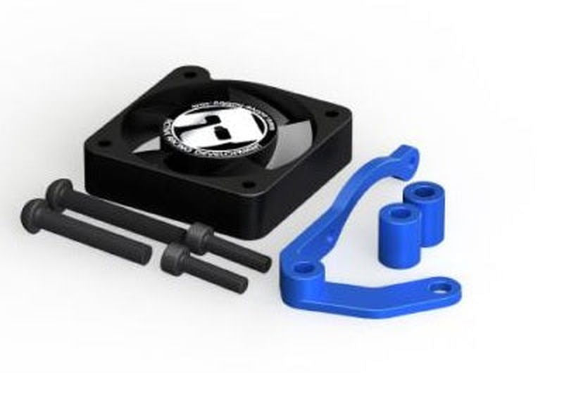 Active Hobby STR125AB STR114 Side Mount Direct Fan with Mount (Blue) - BanzaiHobby