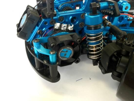 Active Hobby STR125AB STR114 Side Mount Direct Fan with Mount (Blue) - BanzaiHobby