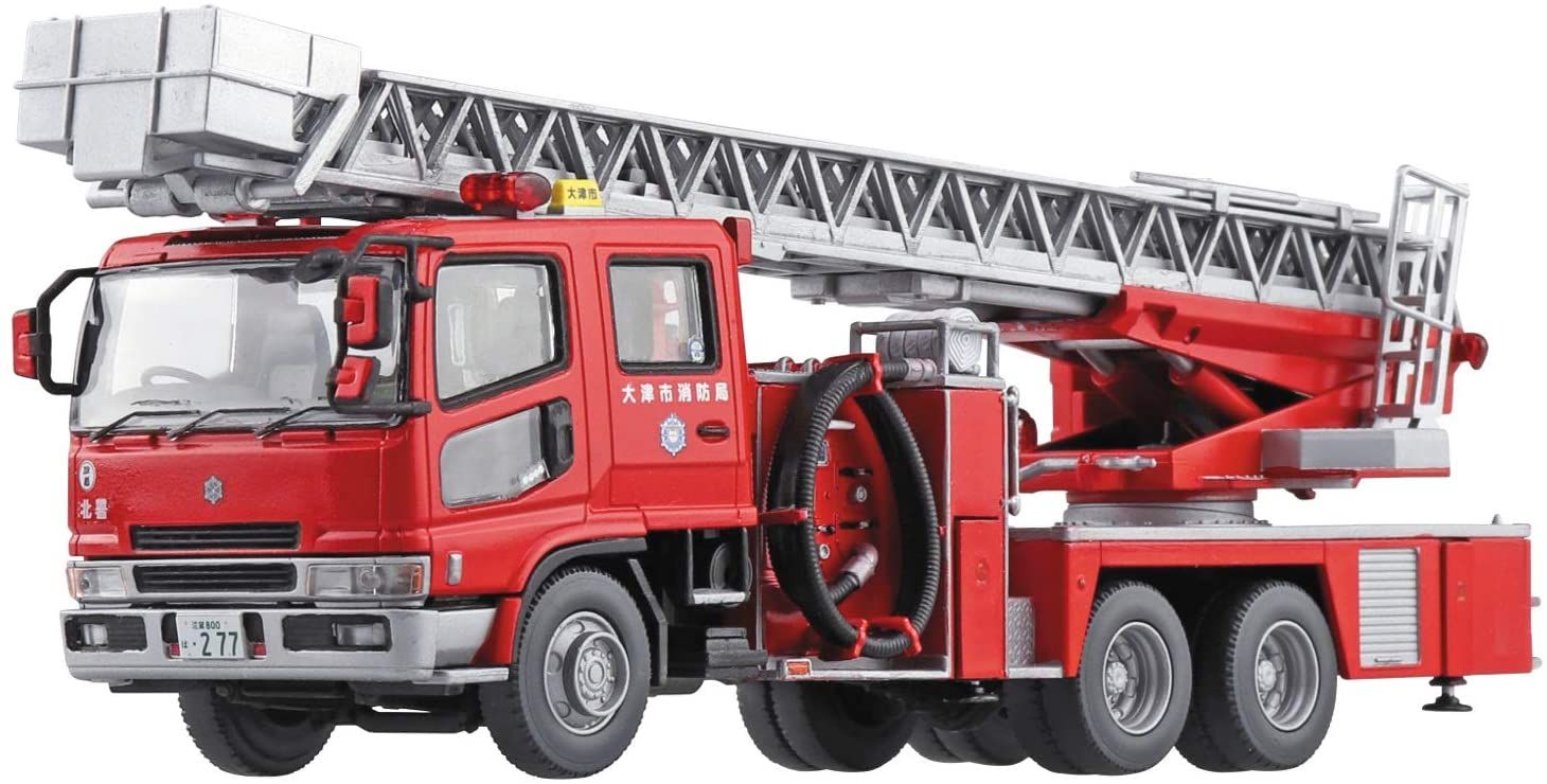 Aoshima Ladder with Fire Engine (Otsu Municipal Fire Department North La - BanzaiHobby