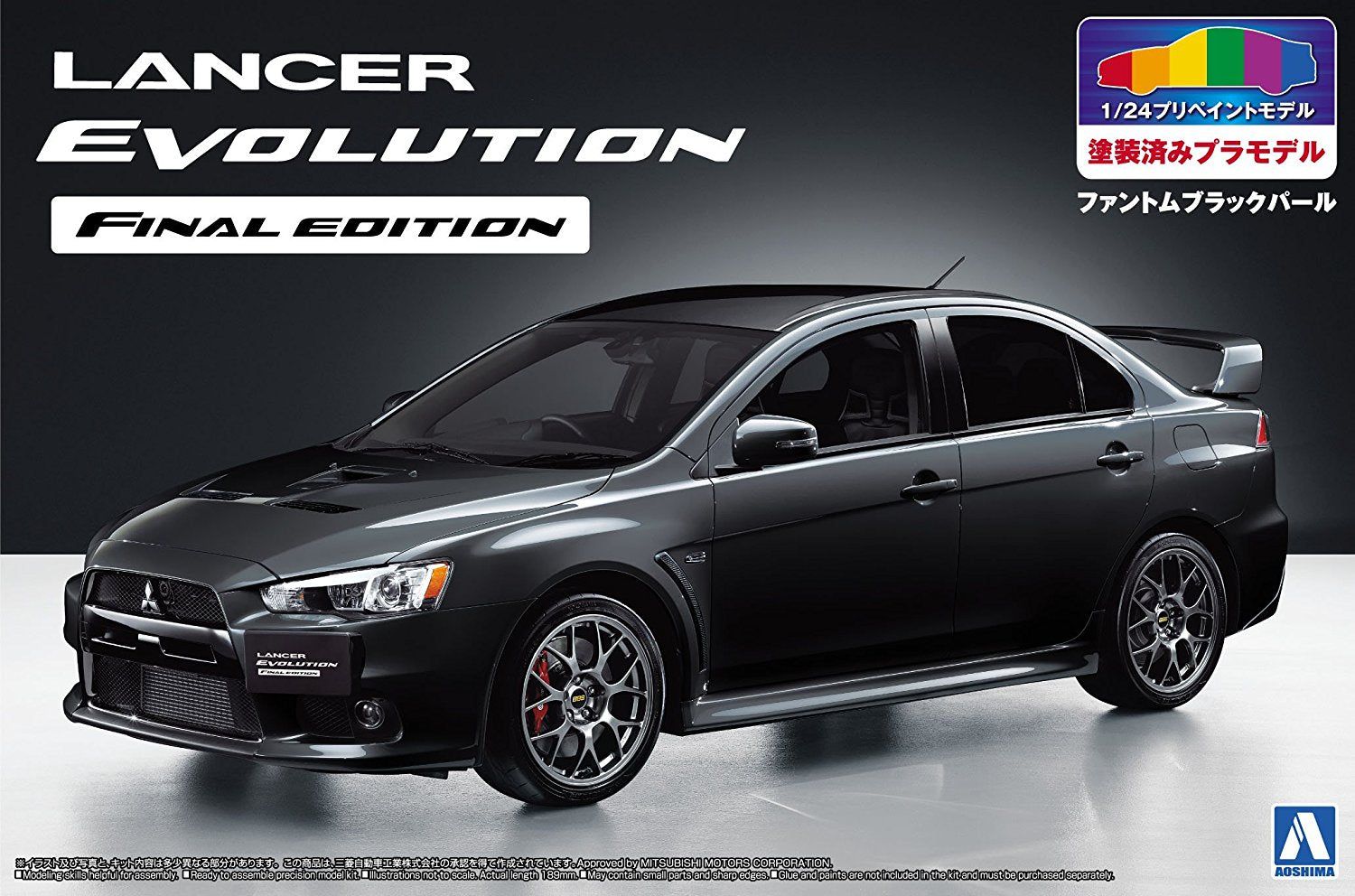 Aoshima Mitsubishi CZ4A Lancer Evolution Final Edition '15 Phantom Black - BanzaiHobby