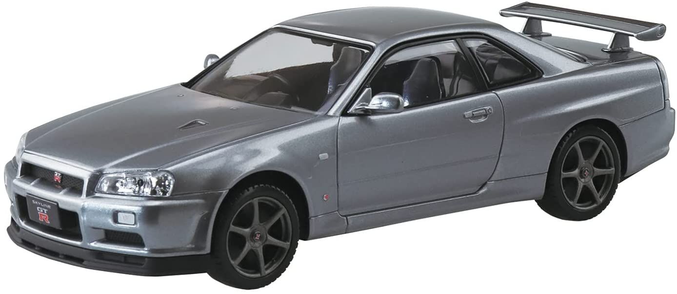 Aoshima Nissan R34 Skyline GT-R Nur. (Sparkling Silver) - BanzaiHobby