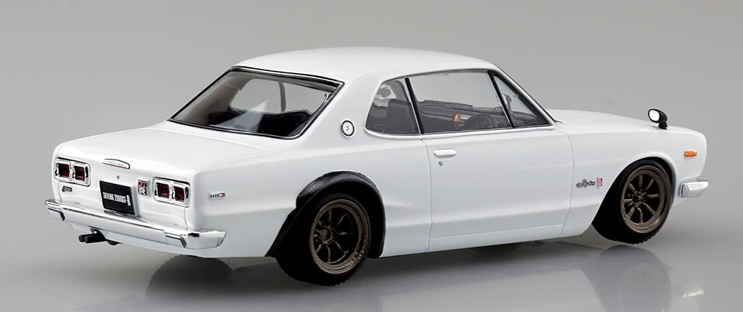 Aoshima Nissan Skyline 2000GT-R Custom Wheel (White) - BanzaiHobby
