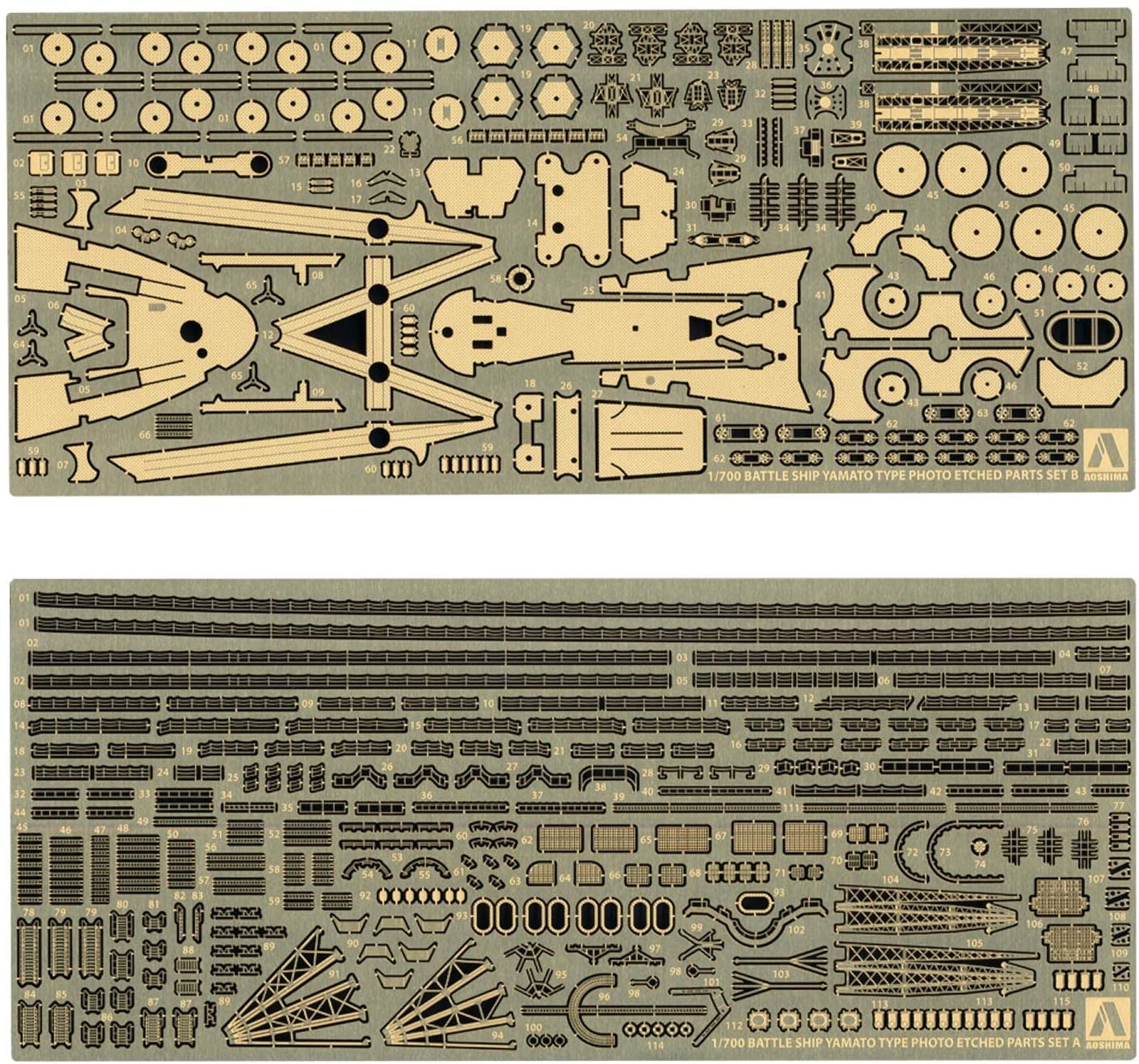 Aoshima Photo-Etched Parts Set for Yamato-class Battleship - BanzaiHobby