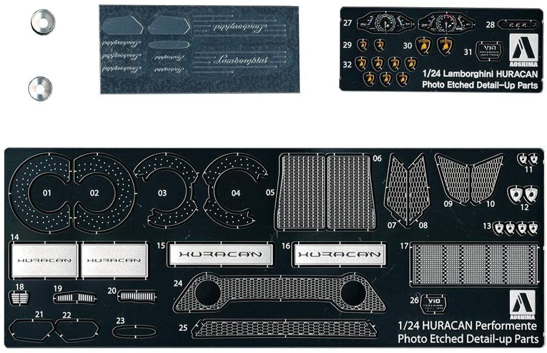 Aoshima Photo-Etched Parts for Lamborghini Huracan Performante - BanzaiHobby