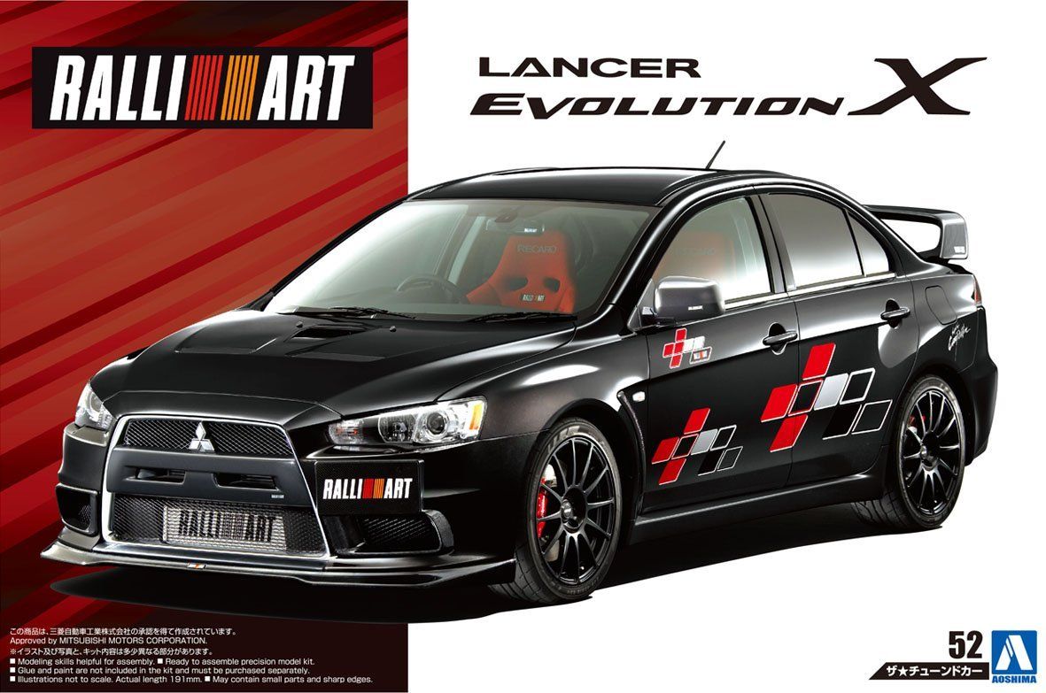 Aoshima The Tuned Car No.52 Rallyart CZ4A Lancer Evolution X 07 - BanzaiHobby