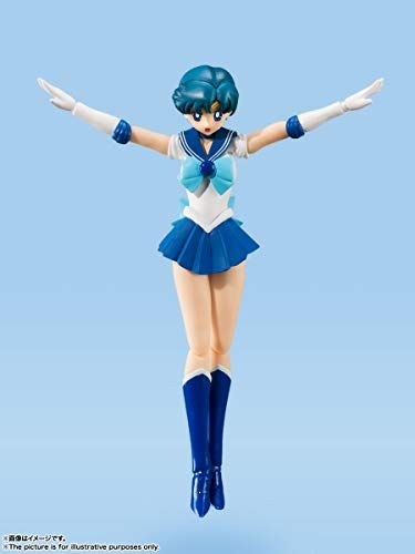 BANDAI SPIRITS(バンダイ スピリッツ) S.H.フィギュアーツ 美少女戦士セーラームーン セーラーマーキュリー-Animation Color Edition-(再販版) 約140mm PVC&ABS製 塗装済み可動フィギュア - BanzaiHobby