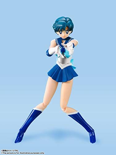 BANDAI SPIRITS(バンダイ スピリッツ) S.H.フィギュアーツ 美少女戦士セーラームーン セーラーマーキュリー-Animation Color Edition-(再販版) 約140mm PVC&ABS製 塗装済み可動フィギュア - BanzaiHobby