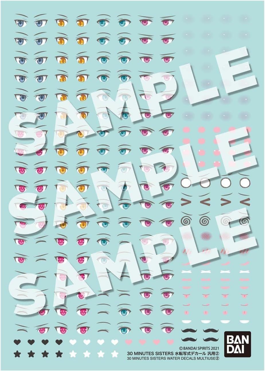 Bandai 30MS 30 MINUTES SISTERS Water Transfer Decal Universal (2) - BanzaiHobby