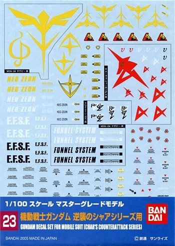 Bandai GD23 MG Chars Strike Back Series Gundam Decal - BanzaiHobby