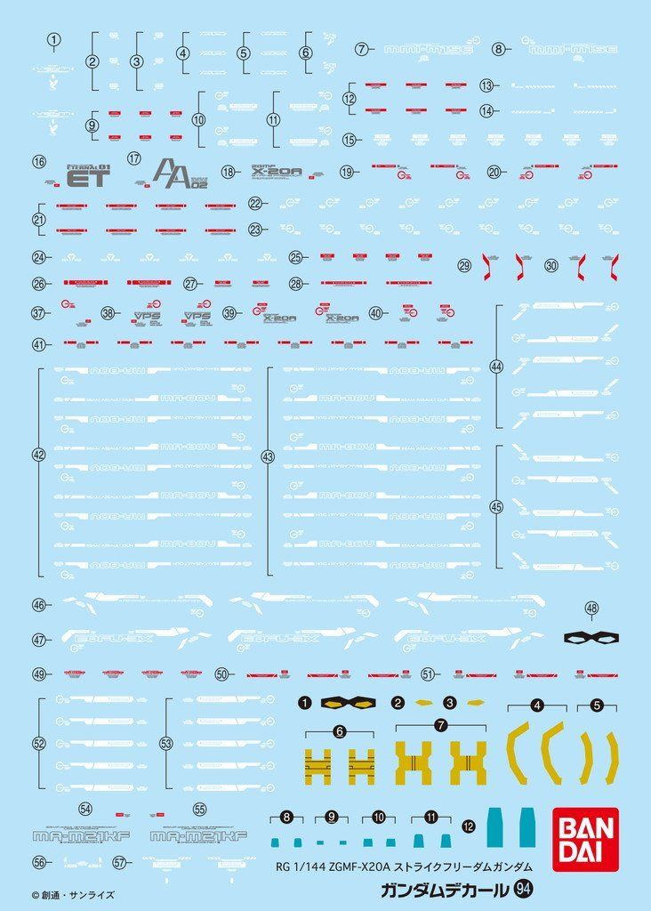 Bandai GD94 RG Strike Freedom Gundam Gundam Decal - BanzaiHobby