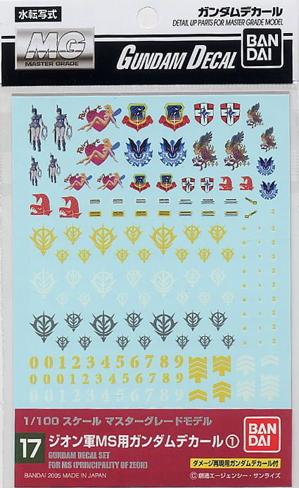 Bandai Gundam Decal (MG) for Zion MS-1 - BanzaiHobby