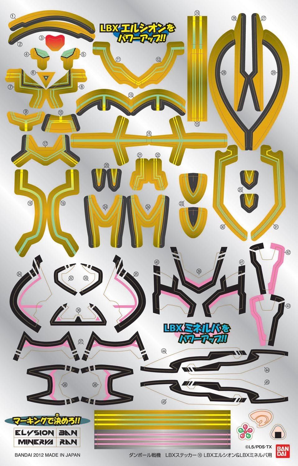 Bandai LBX Sticker 10 (For Elysion & Minerva) - BanzaiHobby