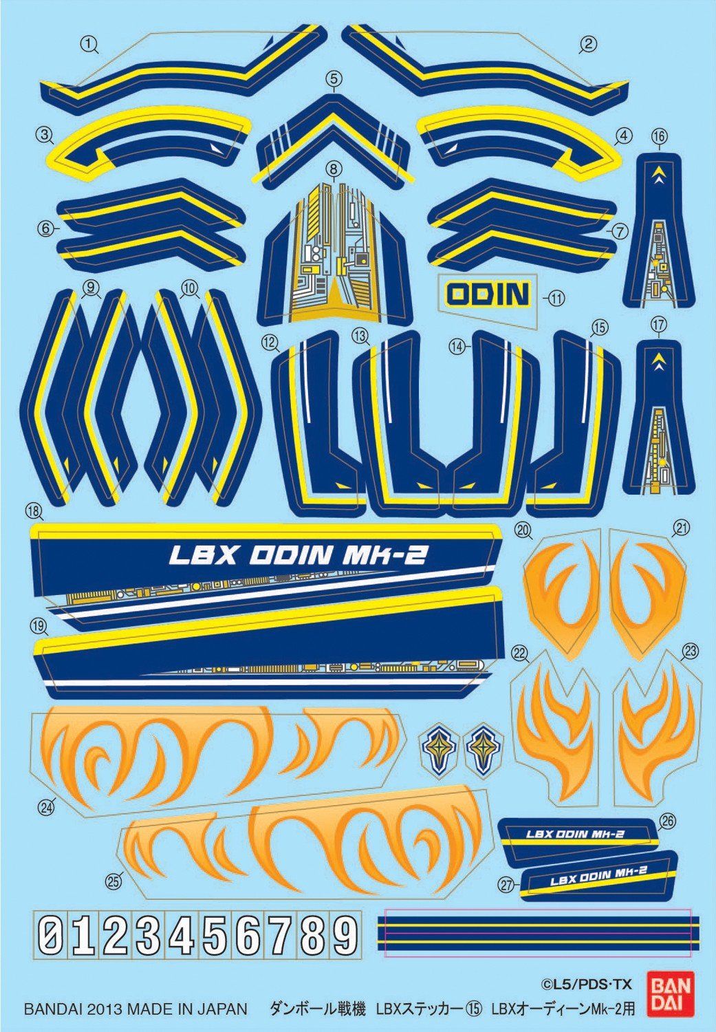 Bandai LBX Sticker 15 (For Odin Mk-2) - BanzaiHobby