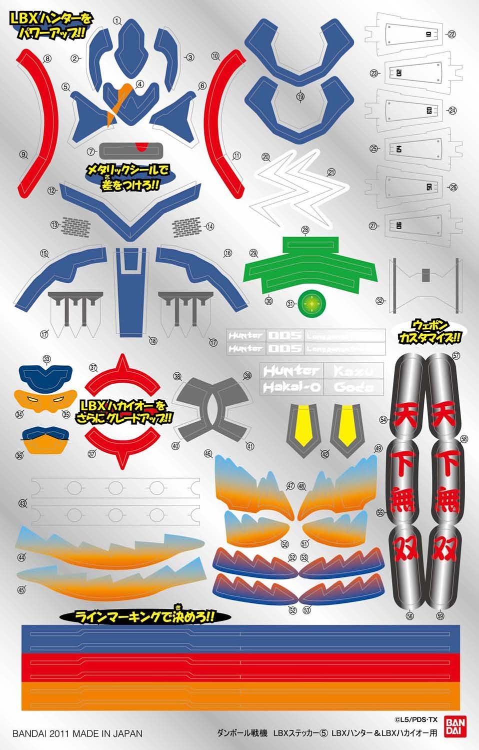 Bandai LBX Sticker 5 (For Hunter & Hakaio) - BanzaiHobby