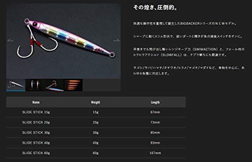 JACKALL(ジャッカル) メタルジグ ビッグバッカー JIG/SLIDE STICK 20g ブルピン/グロードット - BanzaiHobby