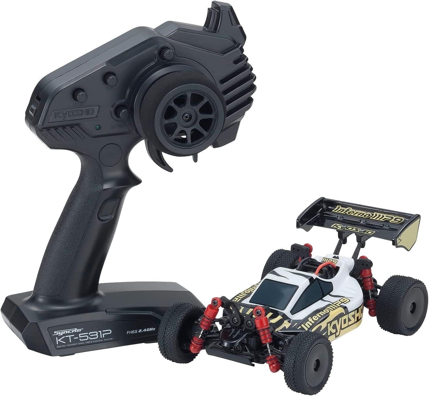 Kyosho 32093WBK MB-010 r/s Inferno MP9 TKI3 White/Black - BanzaiHobby