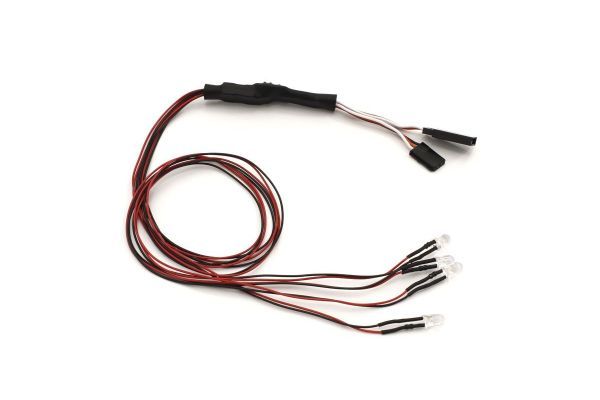 Kyosho 97054-4CR LED LightUnit(Φ5/4Bulbs/L=400/Clear&Red) - BanzaiHobby