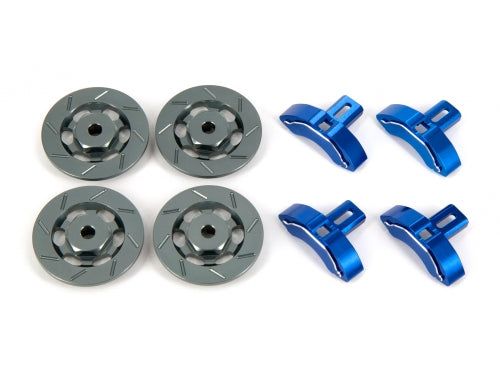 D-LIKE DL338 Aluminium Caliper & Rotor Hub (BLUE) for RE-R Hybrid - BanzaiHobby