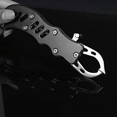 DanYun フィッシュグリップ 魚掴み器 魚つかみ フィッシュキャッチャー 釣り用ペンチ 防錆素材 アルミ製 釣り具 軽量 コンパクト 片手で使用可能 カラビナ 高弾性紛失防止ロープ付き - BanzaiHobby