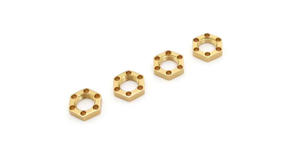 Kyosho EF244G LW Wheel Nut(Gold/4pcs/FANTOM EP) - BanzaiHobby