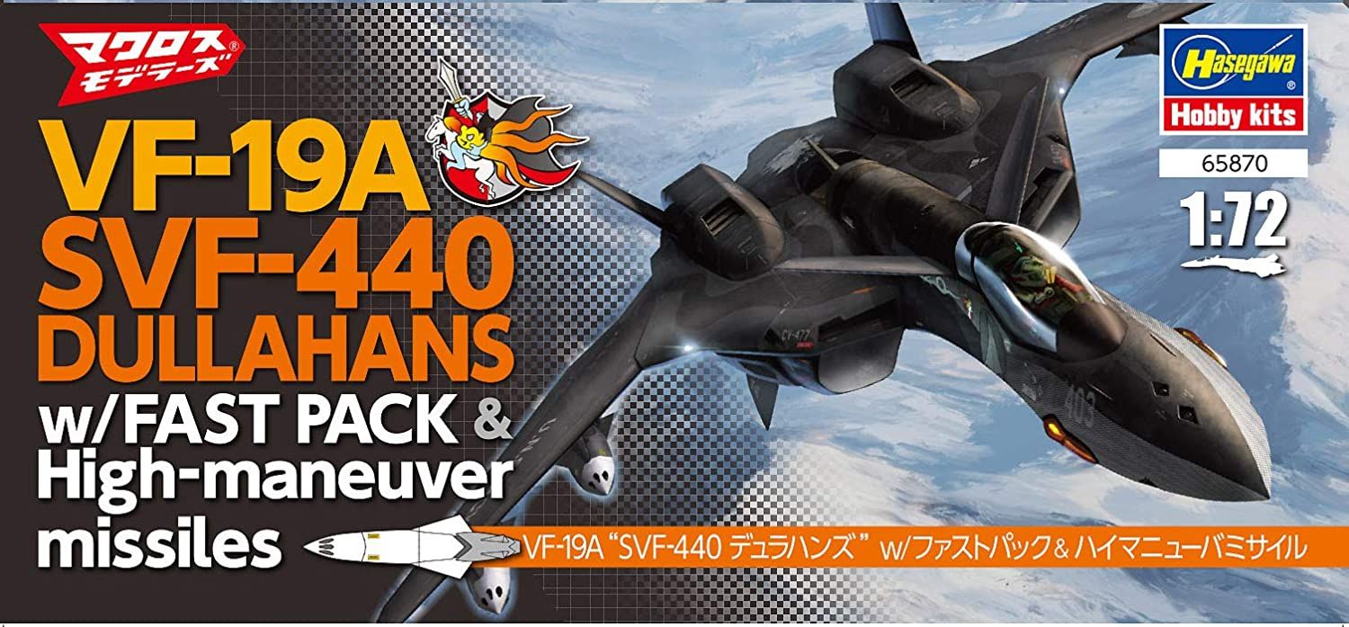 Hasegawa VF-19A `SVF-440 Dullahans` w/Fast Pack & High Maneuver Missile - BanzaiHobby