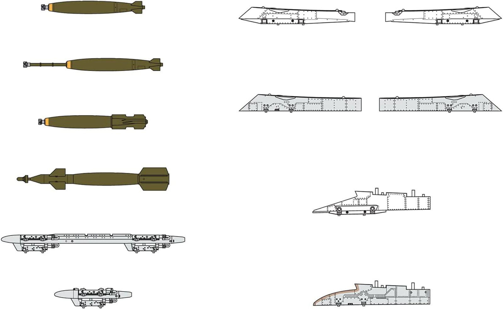 Fine Molds FP45 U.S.Army Aircraft Bomb Set (`60s-) - BanzaiHobby