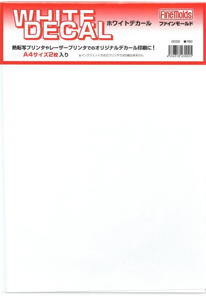 Fine Molds White Decal (A4size : 2 pieces) - BanzaiHobby