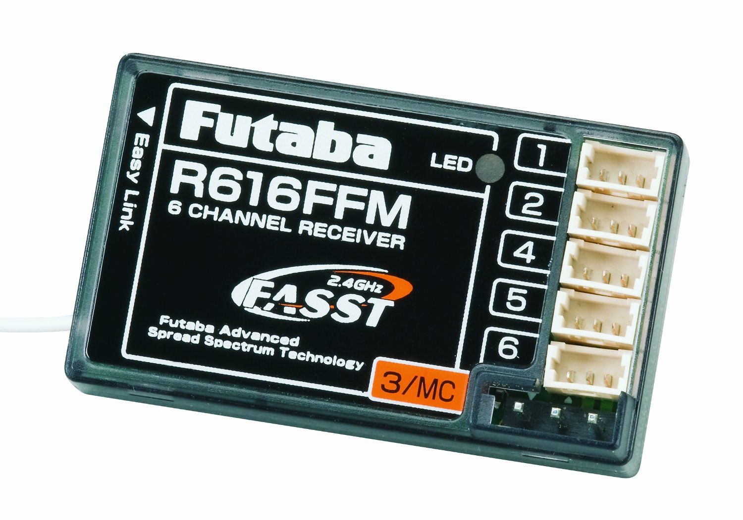 Futaba R616FFM-2.4 2.4GHz RX 6Ch FASST Micro Park Flyer Reciver - BanzaiHobby