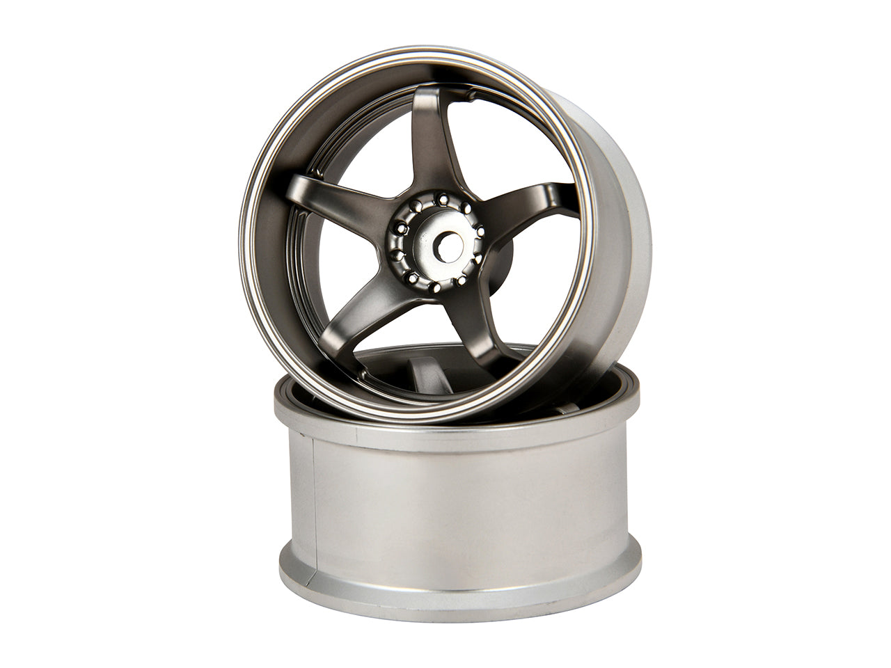 G-Force GD045 N-Type Drift Wheel/+8/Titan Silver - BanzaiHobby