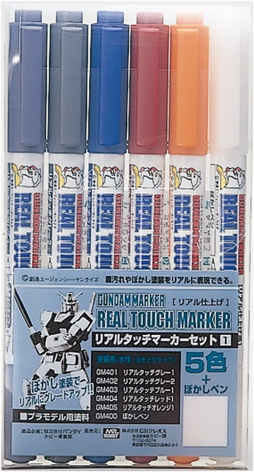 GSI Creos GMS112 Gundam Marker, Gundam Real Touch Marker Set 1, Paint Tool - BanzaiHobby