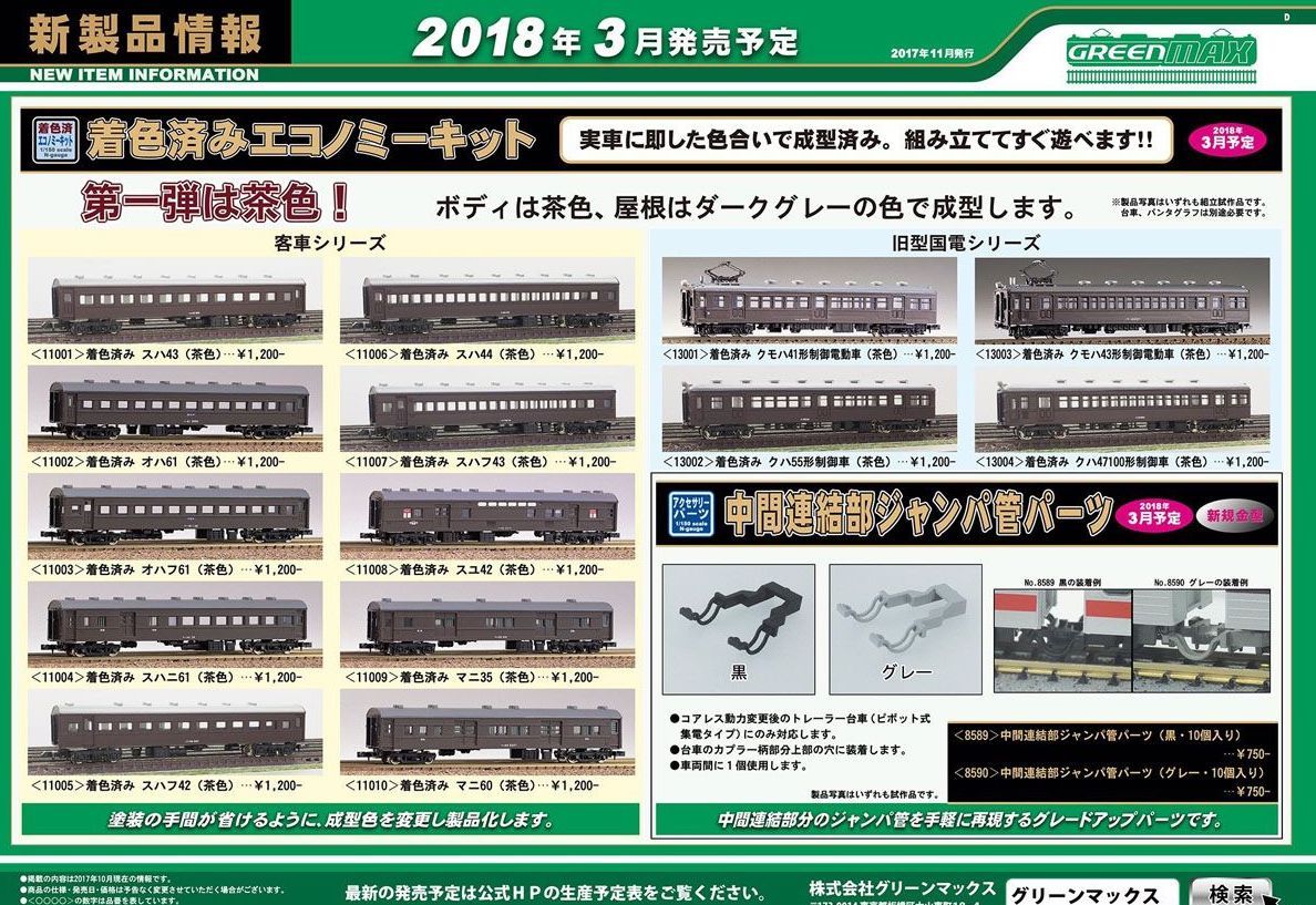 Greenmax 13004 Pre-Colored J.N.R. Electric Car Type KUHA47-100 Control Ca - BanzaiHobby