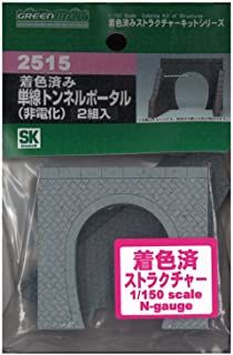 Greenmax 2515 Pebble Pattern Pre-colored Single Track Tunnel Portals - BanzaiHobby