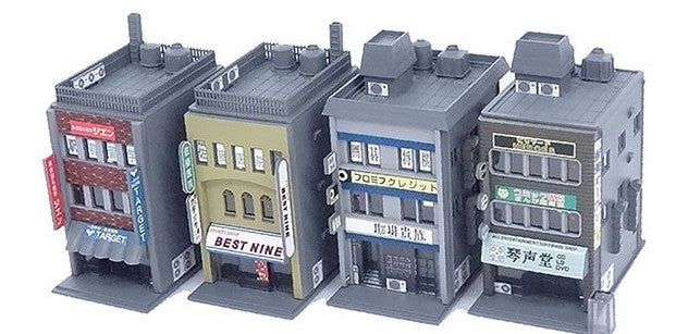 Greenmax 2611 Painted Commercial Building 3F (4 Pieces) (Unassembled Kit) - BanzaiHobby
