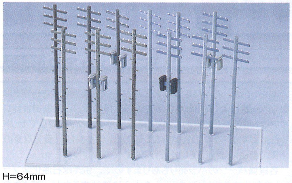 Greenmax Electric Pole (12pcs.) (Unassembled Kit) - BanzaiHobby