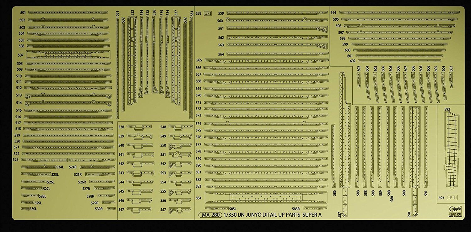 Hasegawa Aircraft Carrier Junyo Detail Up Photo-Etched Parts Super - BanzaiHobby