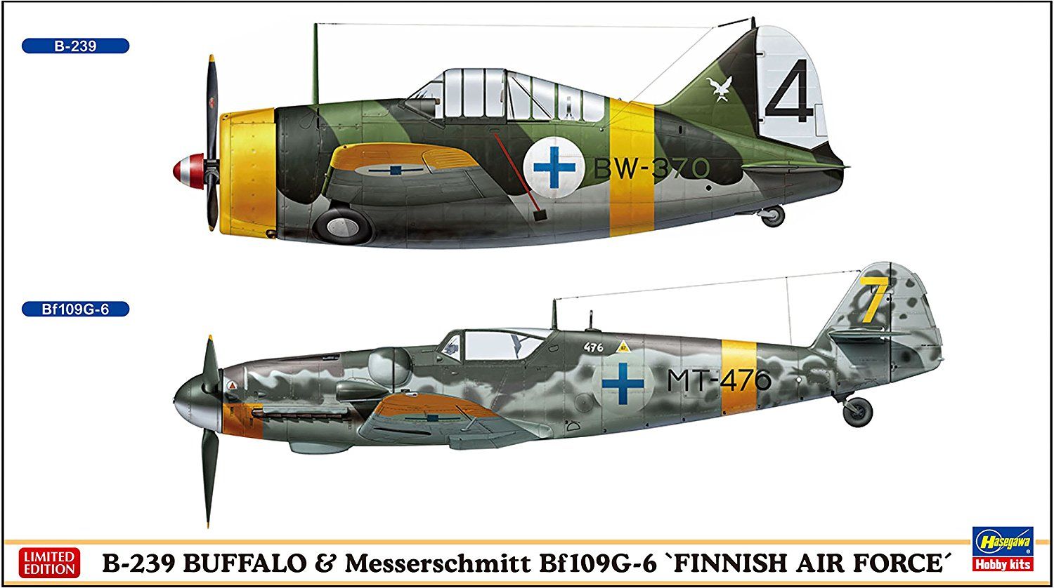 Hasegawa B-239 Buffalo & Messerschmitt Bf109G-6 Finnish Air Force - BanzaiHobby
