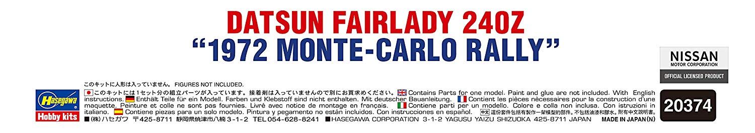 Hasegawa Datsun Fairlady 240Z `1972 Monte Carlo Rally - BanzaiHobby