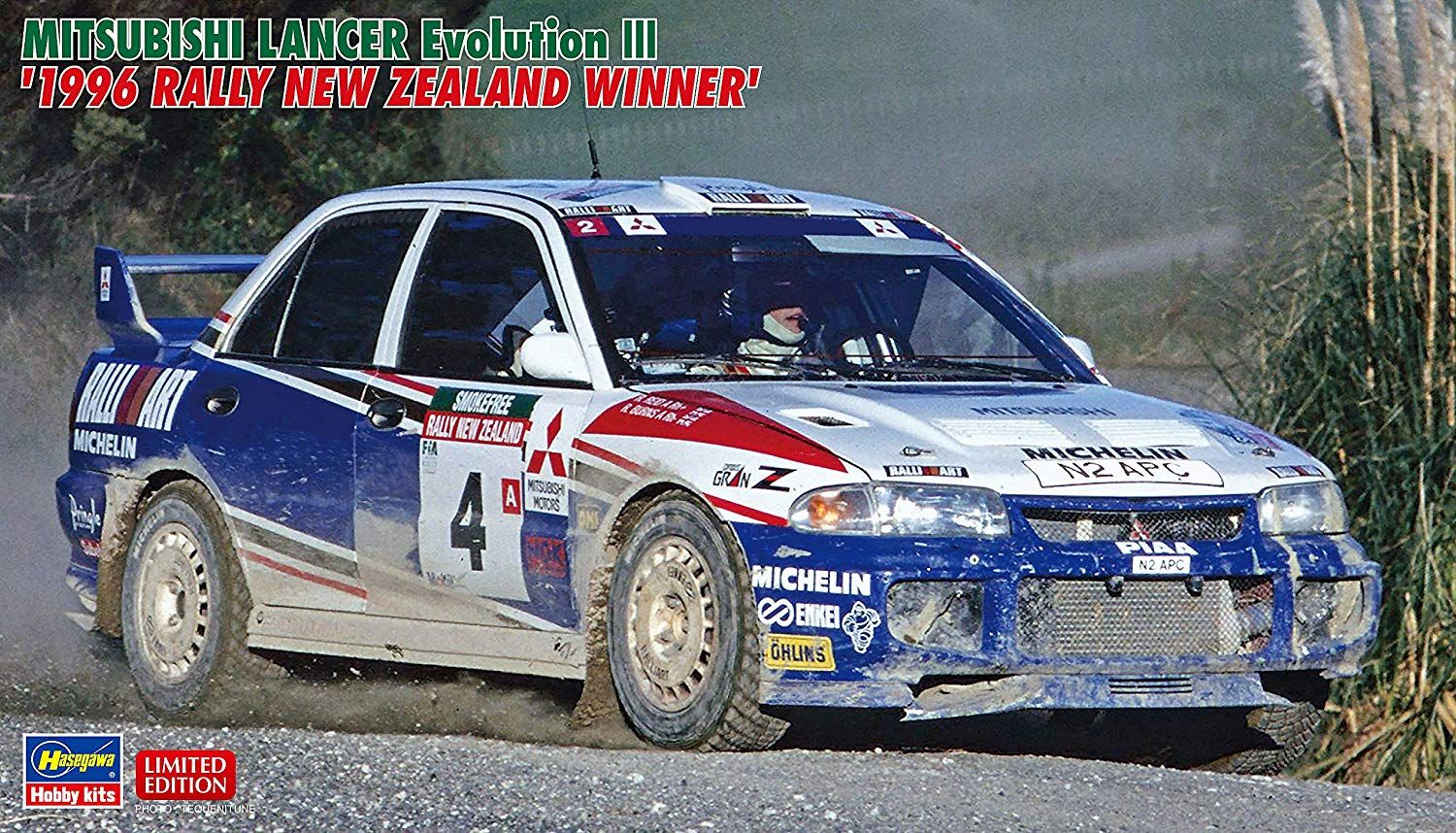 Hasegawa Mitsubishi Lancer EvolutionIII `1996 Rally New Zealand Winner` - BanzaiHobby