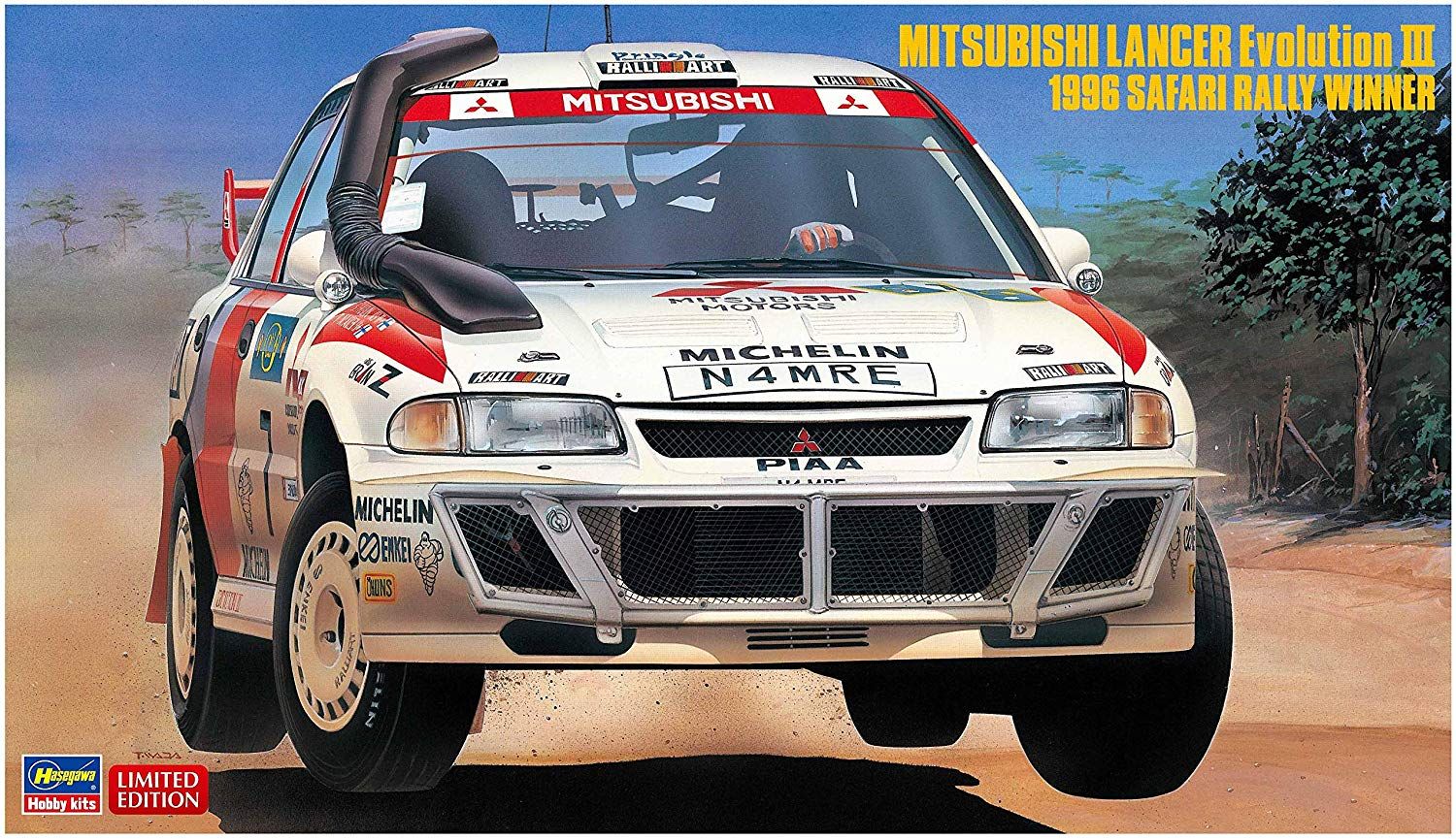 Hasegawa Mitsubishi Lancer EvolutionIII 1996 Safari Rally Winner - BanzaiHobby