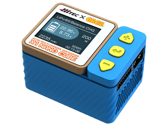 Hitec 44353 X1 Nano Cube (AC/DC Multi Charger, Discharger) - BanzaiHobby