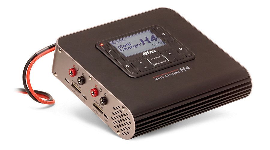 Hitec 44186 H4 DC 4-Port Smart Battery Charger - BanzaiHobby