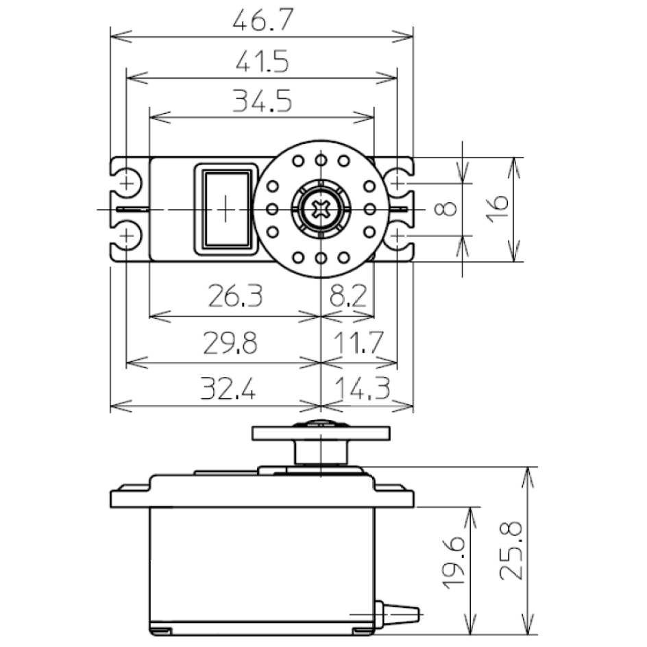 Futaba 107348-3 S3170G Digital Servo for Small Recessed Legs and Airplanes - BanzaiHobby