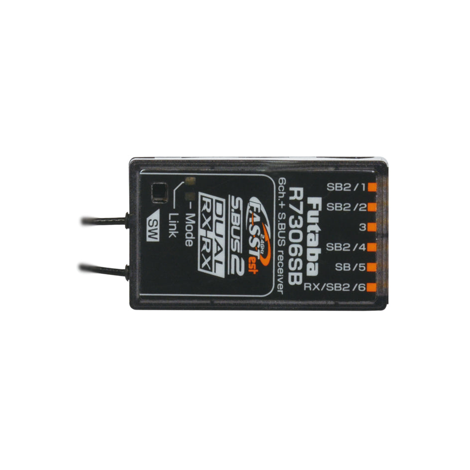Futaba 107402-3 R7306SB 2.4GHz DUAL RX System Receiver (High Gain Antenna Version) - BanzaiHobby