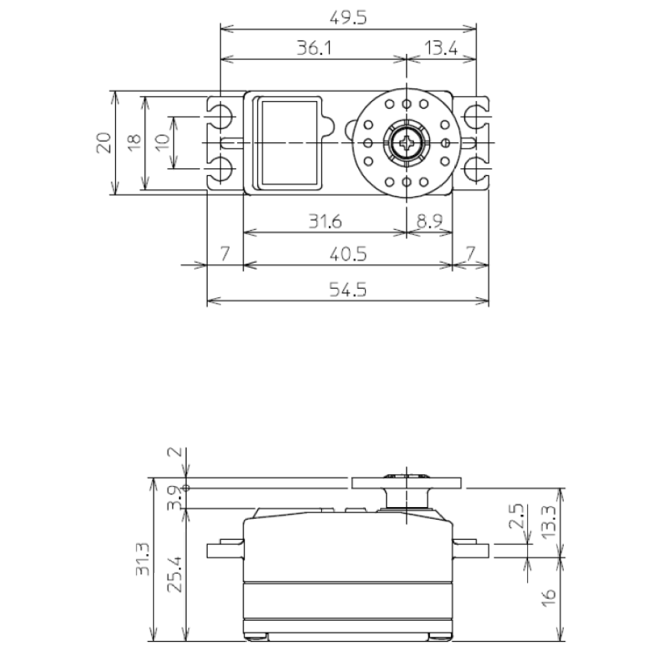 Futaba 107397-3 S-A400 for airplane S.BUS digital low-profile servo - BanzaiHobby