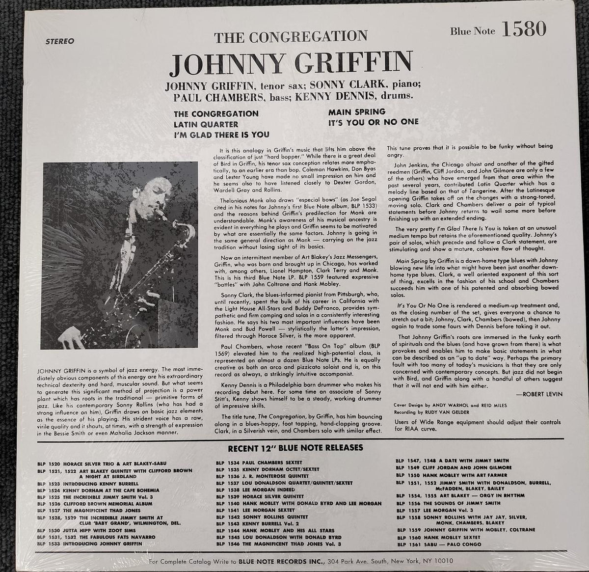 Blue Note Record: BLUE NOTE1580 THE CONGREGATION